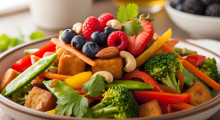Vibrant fruit and vegetable salad