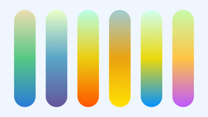 Simple gradient colors vector palette set