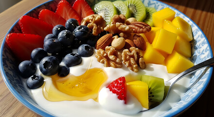 Vibrant fruit and yogurt parfait