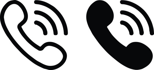 phone handset vector illustration with audio waves and icon