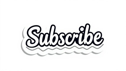 A captivating subscribe button designed with a handwritten font and a unique wavy shadow