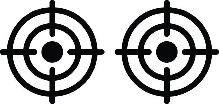 target reticle symbol two concentric circle crosshair icons