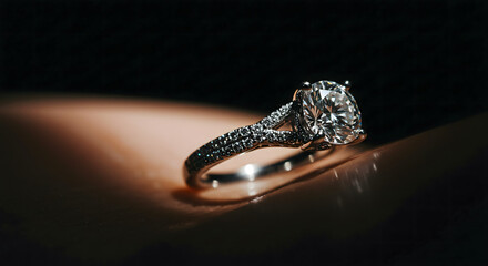 Luxury Diamond Engagement Ring with Shining Stones.