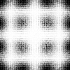 Halftone grid pattern in black and white gradient with subtle texture for graphic design background
