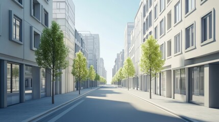 Obraz premium Serene Cityscape: A Modern Architectural Perspective