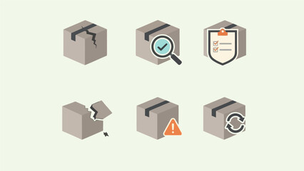 Package Quality Control Icon Set