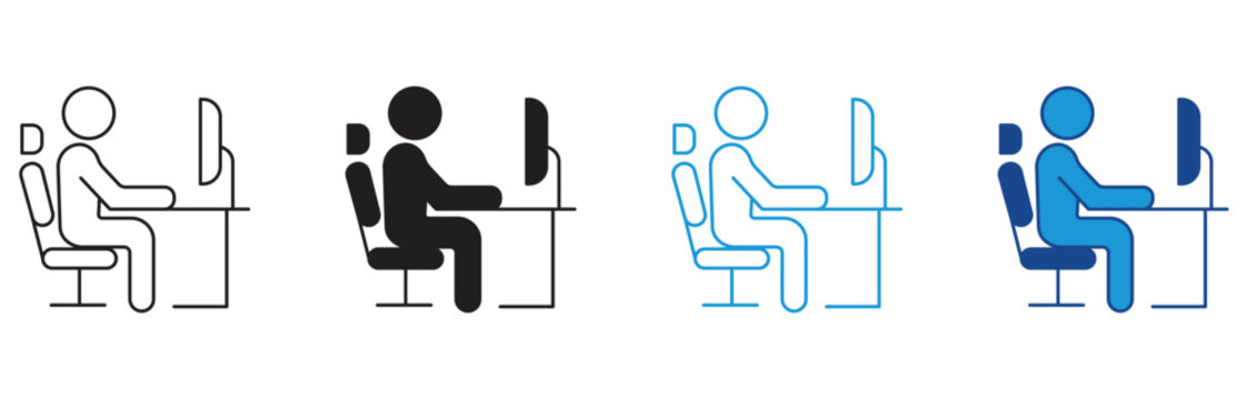 Ergonomics Icon Set Multiple Style Collection. Vector illustration.