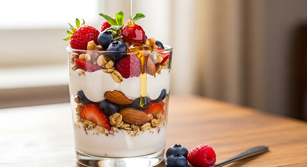 Vibrant fruit and yogurt parfait