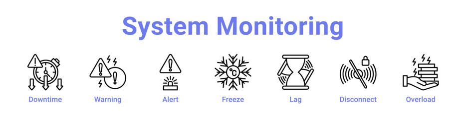 Fototapeta premium System Monitoring Icon Banner