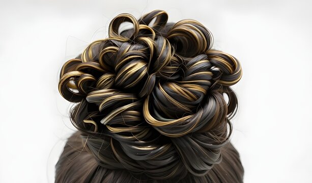 
Modern highlighted braided bun with artistic detailing, ideal for fashion, bridal, wedding, salon, luxury beauty, and contemporary hairstyling concepts.