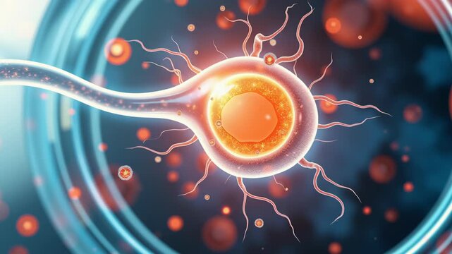 Egg cell sperm fertilization reproductive science biology microscopic laboratory research medical experiment genetic dna analysis vitro fertilization