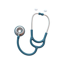 Blue stethoscope isolated on transparent background