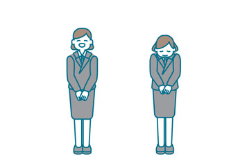 笑顔で挨拶をするビジネスパーソン（女性）