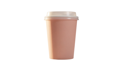 Minimalist Pale Pink Reusable Travel Coffee Mug Product Shot isolated PNG with Transparent Background