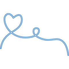 Heart Line Doodle Neon