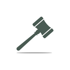 Gavel symbol of justice and law icon vector logo