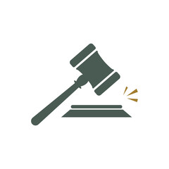 Gavel symbol of justice and law icon vector logo
