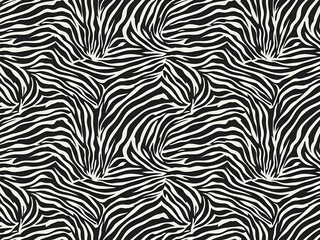 Abstract black and white zebra pattern seamless background animal print