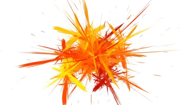 Vibrant orange and yellow explosion isolated on a transparent background abstract - Powered by Adobe