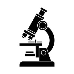 microscope, silhouette, vector, icon, clipart, science, laboratory, lab, blackwhite, monochrome, outline, biology, research, scientific, equipment, optics, magnification, lens, eyepiece, stage, focus,