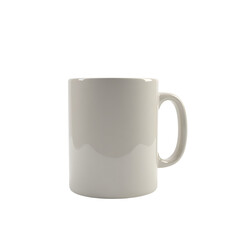 White ceramic mug isolated on transparent background