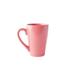 Pink ceramic mug isolated on transparent background