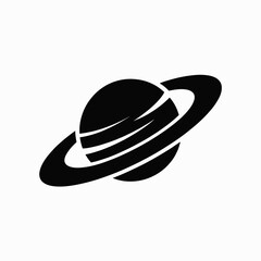saturn, silhouette, planet, rings, vector, icon, clipart, astronomy, space, blackwhite, monochrome, outline, solar, system, galaxy, cosmic, universe, ringed, gasgiant, celestial, science, astrology, s © ASLAM HOSSAIN