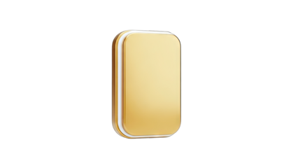 Golden Rectangle Icon on White Background