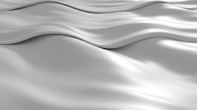 Smooth, rolling hills of shiny white fabric catch light, creating soft shadows and highlights