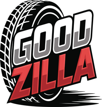 Good Zilla Tire Logo Design, Automotive Branding Vector