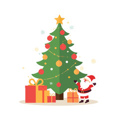 Naklejka premium christmas tree and gifts