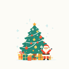 Naklejka premium christmas tree with gifts