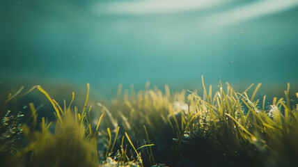 underwater landscape, photography ecosystem underwater world of a river or lake, nature background