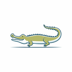 Obraz premium Minimalist crocodile illustration in side view with simple design