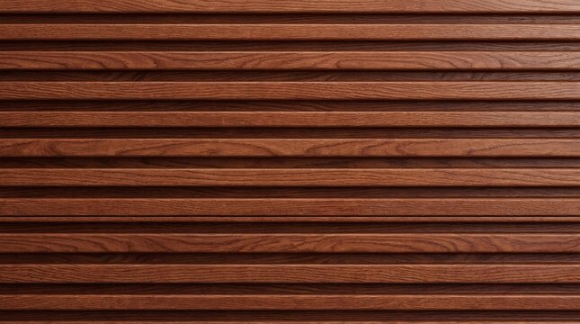 Close-up of Warm Brown Wooden Slats with Natural Grain Texture, a Perfect Background for Rustic or Modern Design Concepts