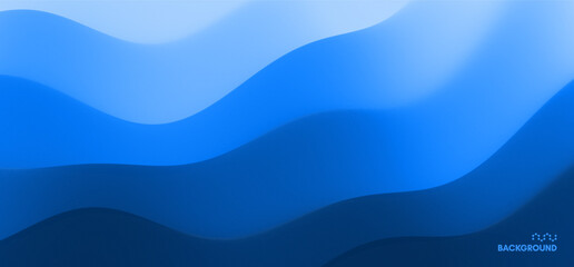 Blue abstract ocean seascape. Sea surface. Water waves. Nature background. Vector illustration for banner, flyer, poster, cover or brochure.