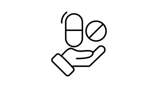 hand icon line graphic animation medicine
