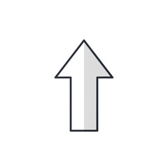 Fototapeta premium Upward arrow isolated on white background.