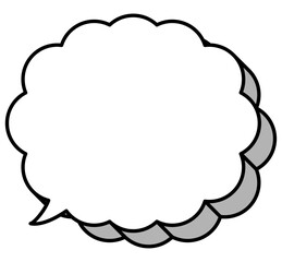 立体的でポップな雲形の吹き出しイラストアイコン