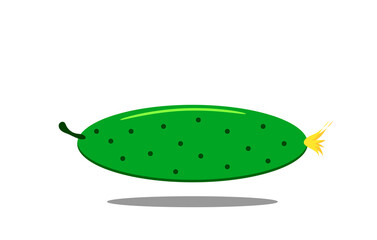 green cucumber on a white background, 