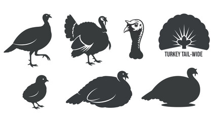 Fototapeta premium Turkey silhouettes for thanksgiving marketing