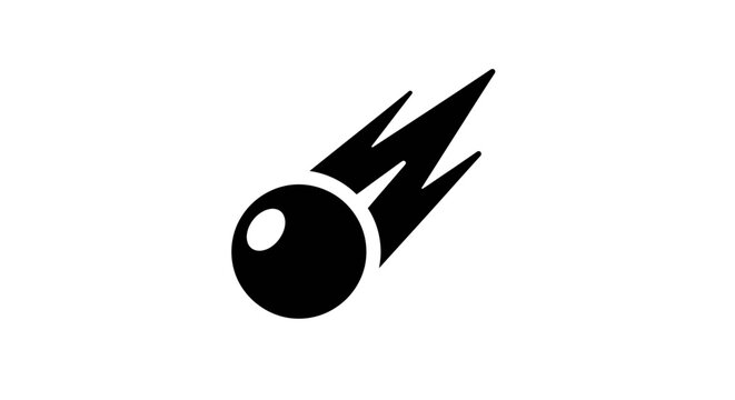 Black billiard ball with flames.