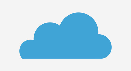 Blue Cloud Icon Graphic Symbol.