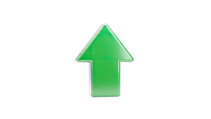 Green Arrow Pointing Up on White Background