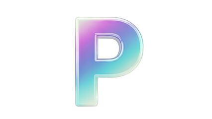 Gradient Letter P Isolated on White Background