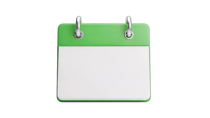 Green Calendar Icon on White Background