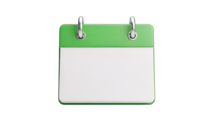 Green Calendar Icon on White Background