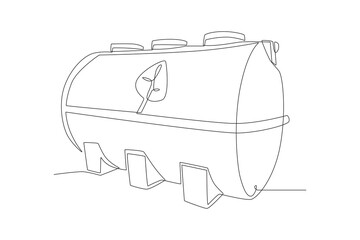 Biotech septic tank. Biotech concept one-line drawing