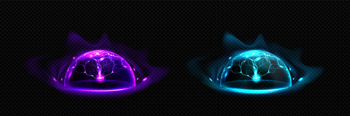 Realistic set of defense energy shields png © Cahya