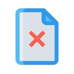 Obraz premium Document with Red X Icon: Error, Cancellation, or Rejection Depiction